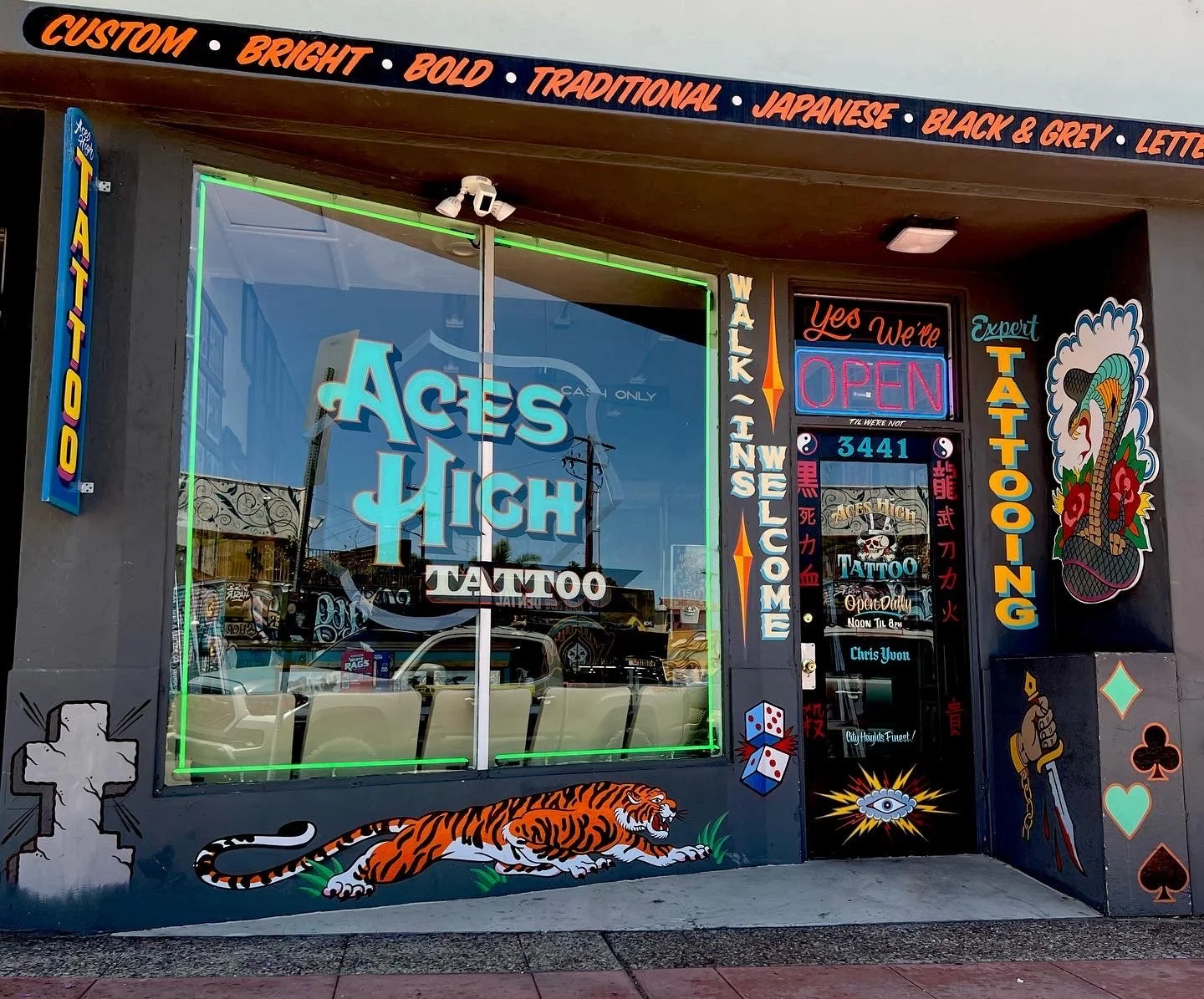 Aces High Tattoo storefront on University Ave, Cherokee Point